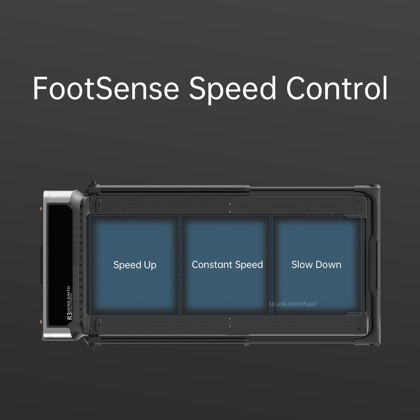 Close-up of user walking on R3 Hybrid to trigger FootSense control