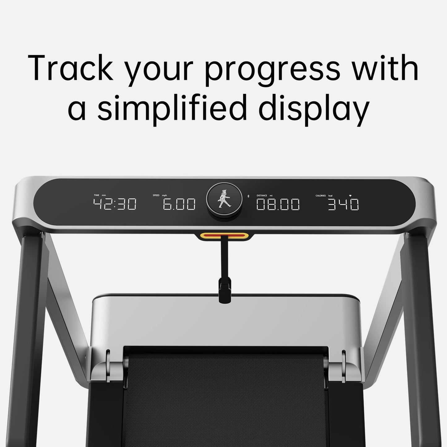Close-up of the display on the WalkingPad X214 folded treadmill