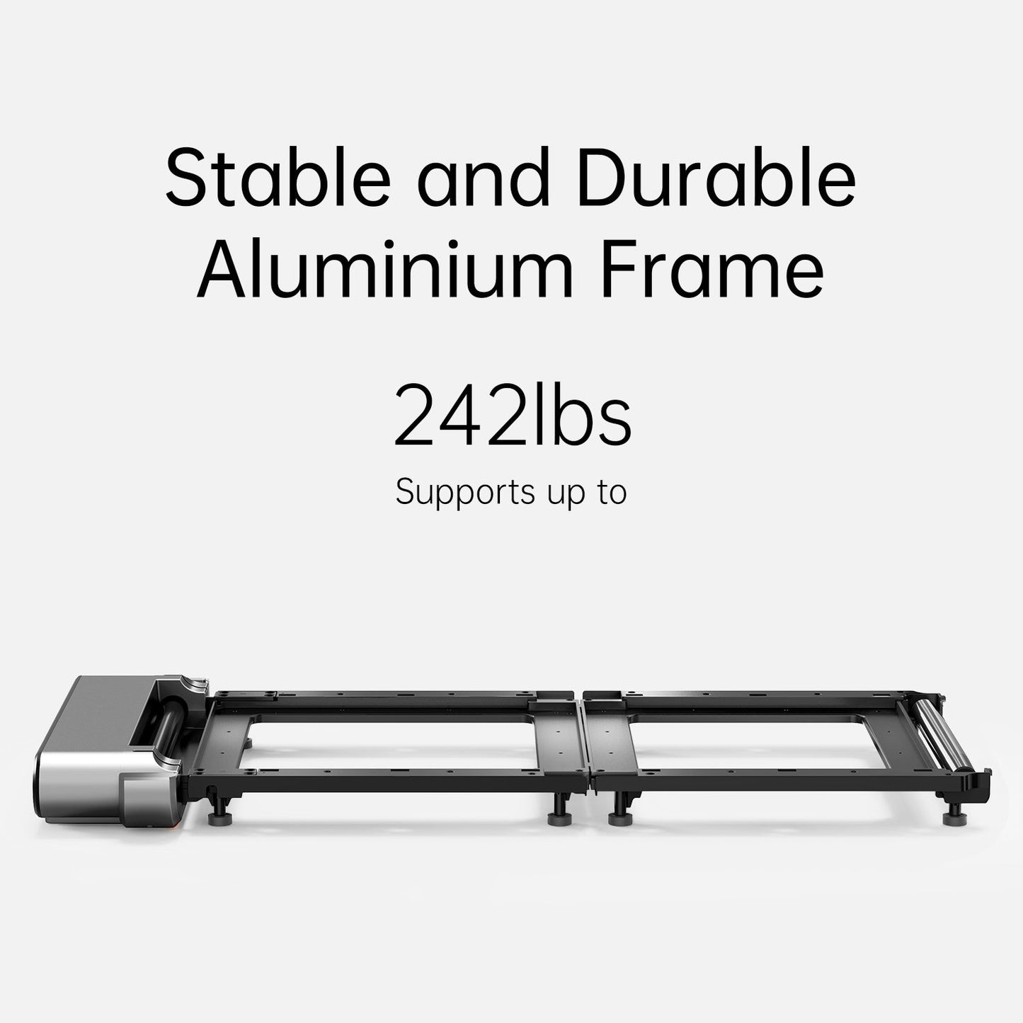 Durable frame of the WalkingPad X214 treadmill supports up to 242 lbs