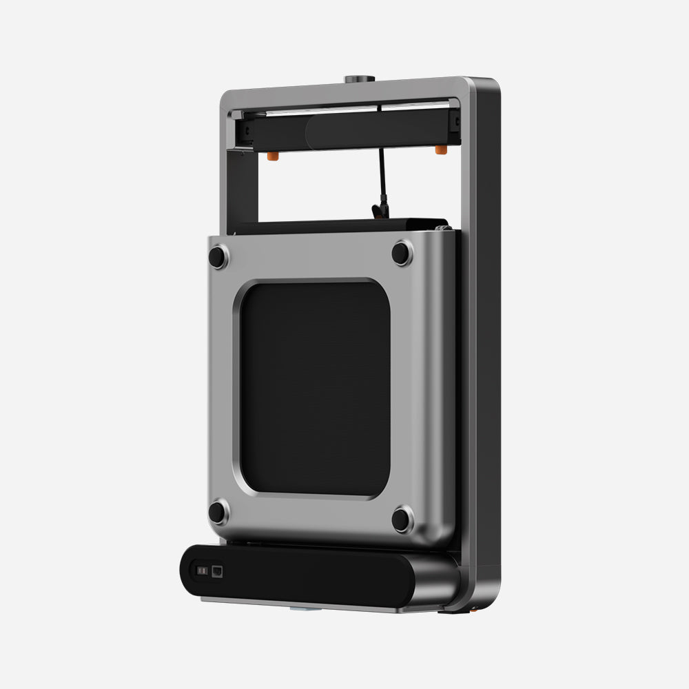 WalkingPad X214 shown folded vertically for easy storage