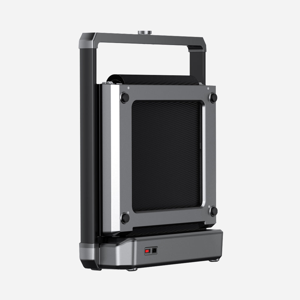 WalkingPad X25 Foldable Treadmill in upright folded position
