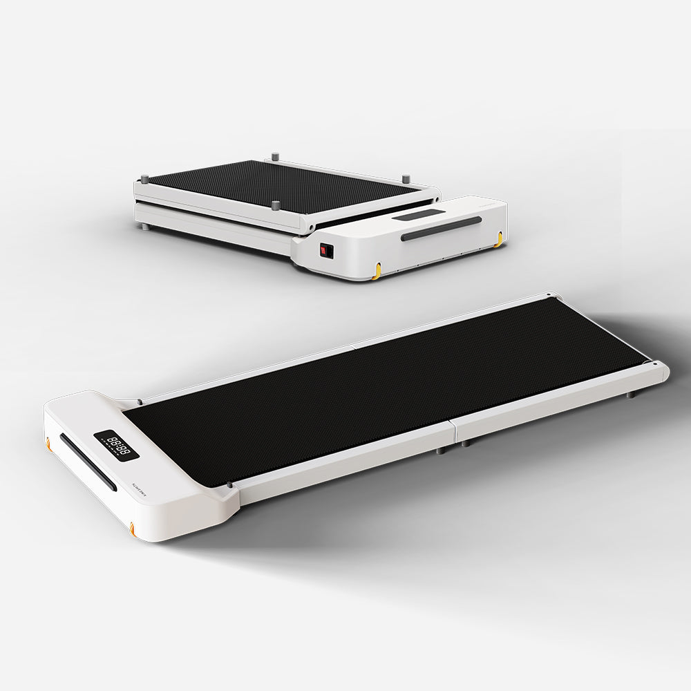 Full view of the WalkingPad Z1 folding treadmill, compact and sleek for under-desk use