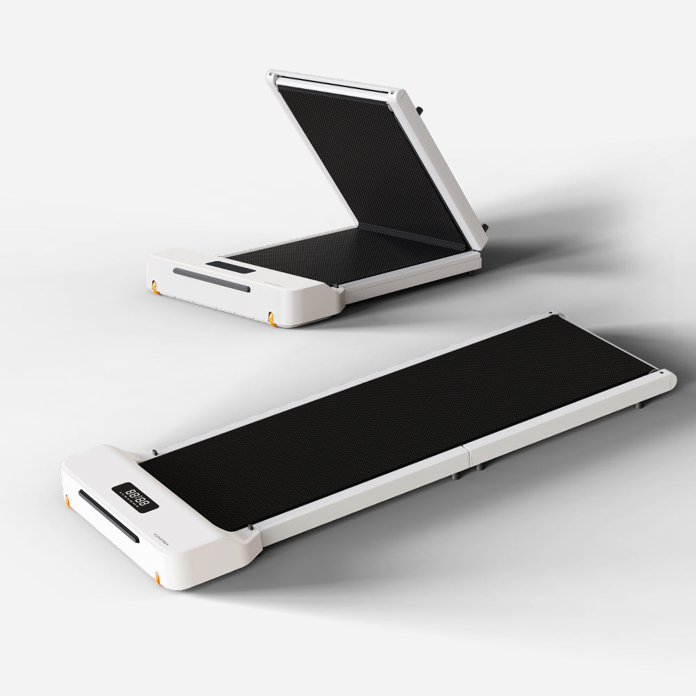 Full view of the WalkingPad Z1 folding treadmill, compact and sleek for under-desk use