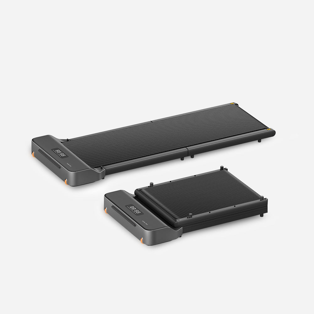Full view of the WalkingPad Z1 folding treadmill, compact and sleek for under-desk use