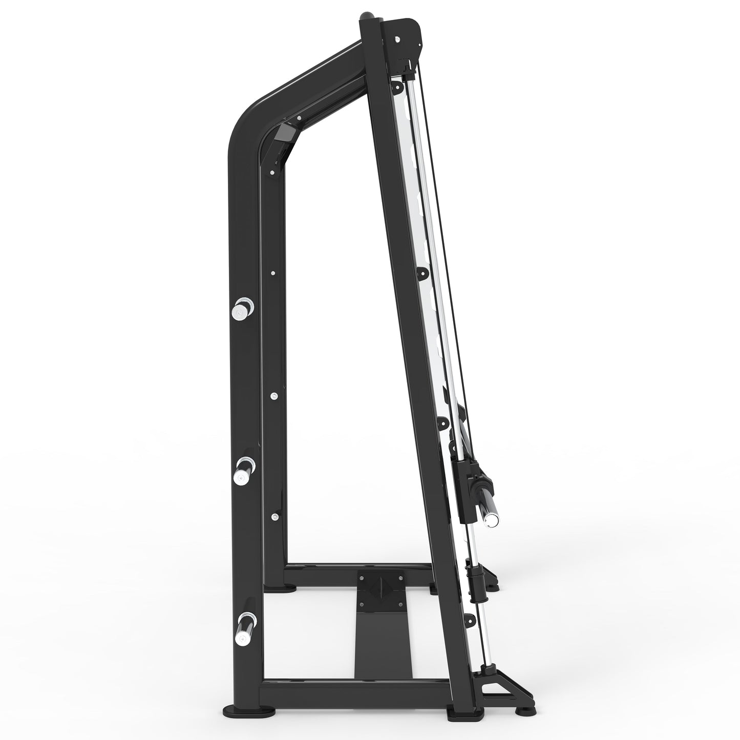 Side view of the XMark Commercial Smith Machine with steel frame and guide rods