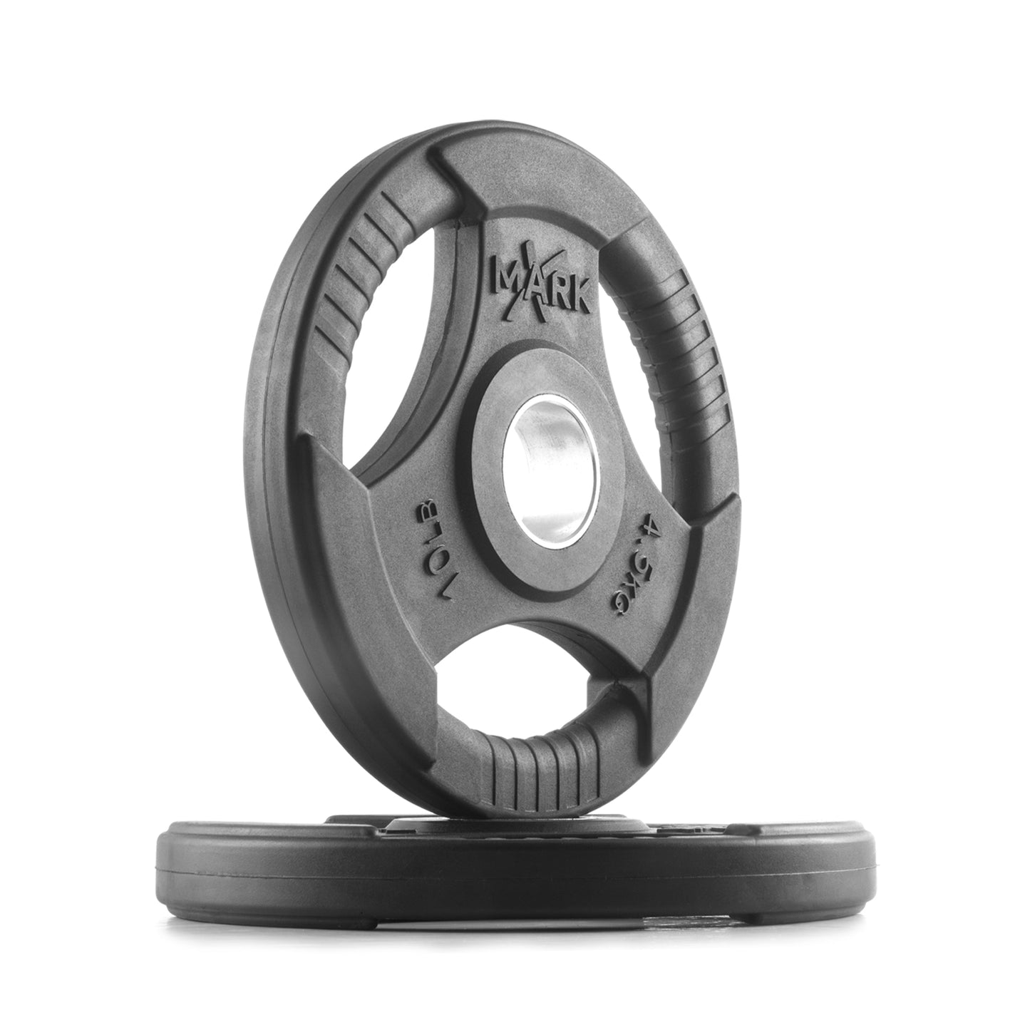 10 lb pair of XMark Tri‑Grip Olympic weight plates