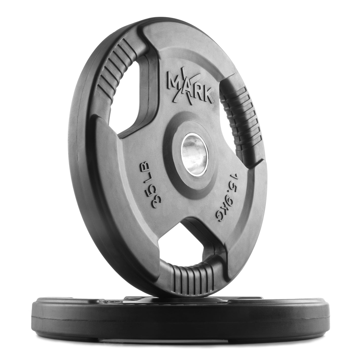 35 lb pair of XMark Tri‑Grip Olympic weight plates