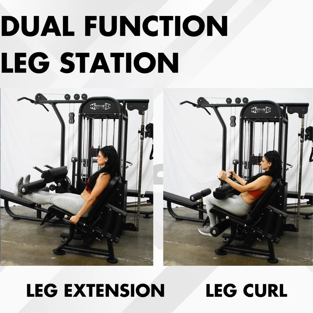 Muscle D Fitness 4‑Stack Megatron Compact Multi‑Gym – Space‑Saving Jungle Gym with Leg, Back, Press & Pulley Stations
