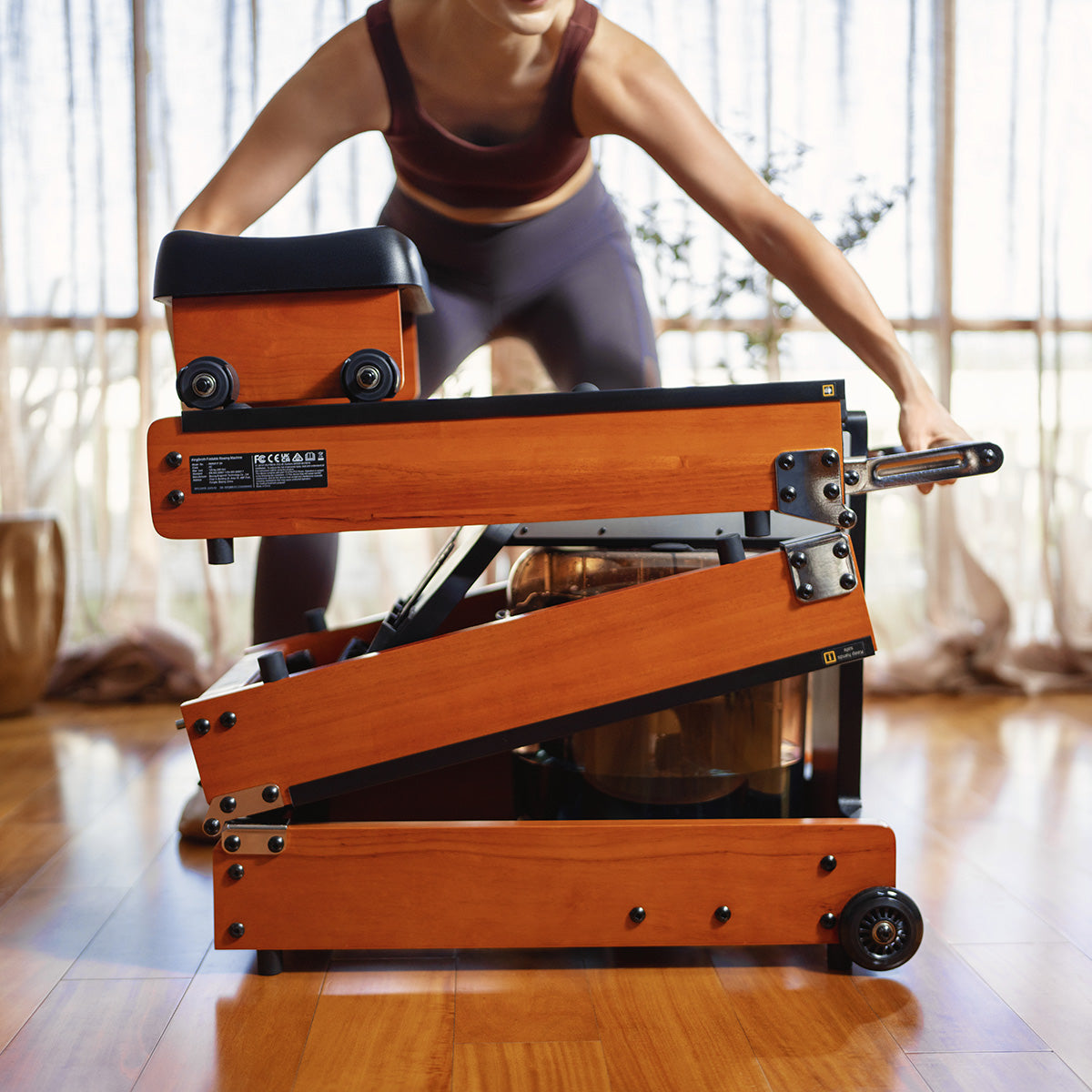 KingSmith WR1 Foldable Water Rowing Machine – Compact 3-Fold Water Resistance Rower