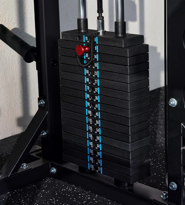 Customize your workout with the weight stack and cable system with the Major Fitness B52 All In One Home Gym Smith Machine
