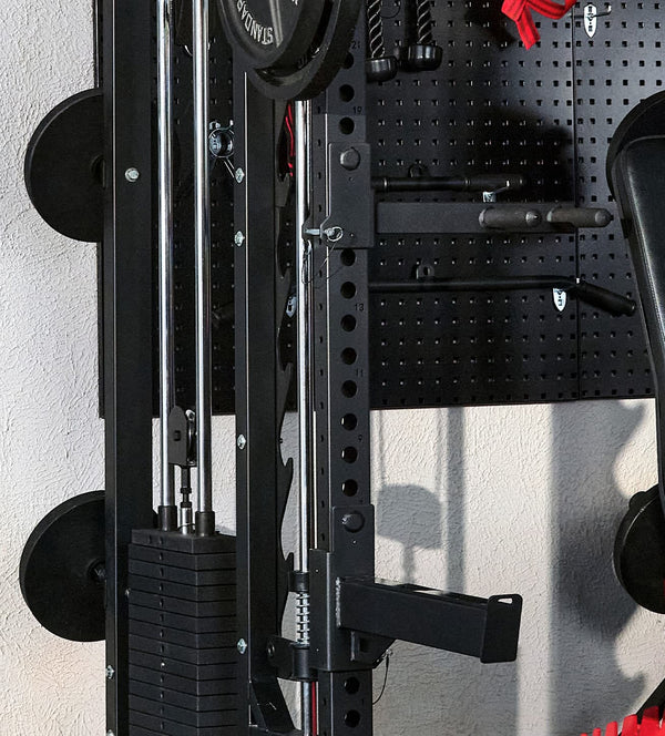 Customize your workout with the attachments and cable system with the Major Fitness B52 All In One Home Gym Smith Machine