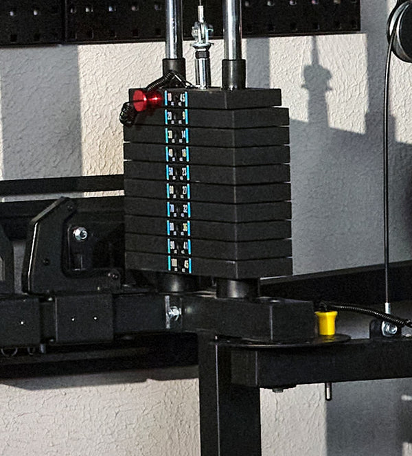 Customize your workout with the weight stack and cable system with the Major Fitness F35 Pro All-In-One Home Gym Wall-Mount Folding Power Rack