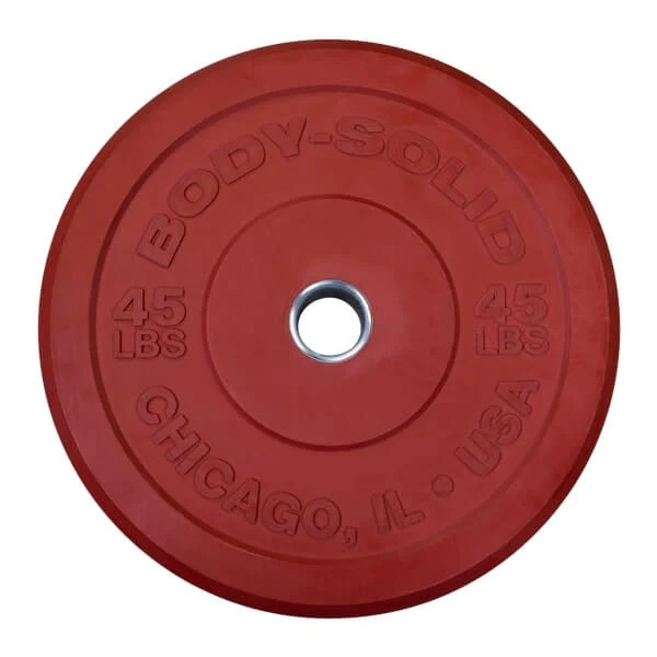 Body-Solid 45 lb Chicago Extreme Colored Bumper Plate Pair OBPXC45