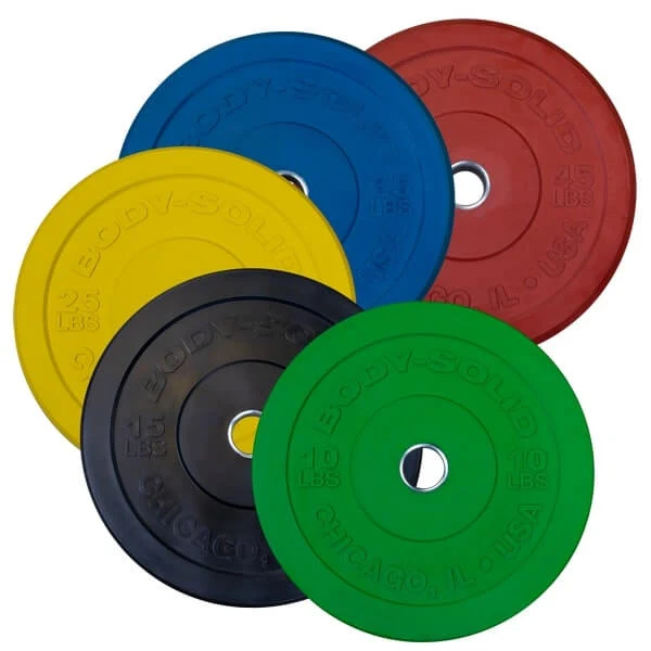 Body-Solid 45 lb Chicago Extreme Colored Bumper Plate Pair OBPXC45