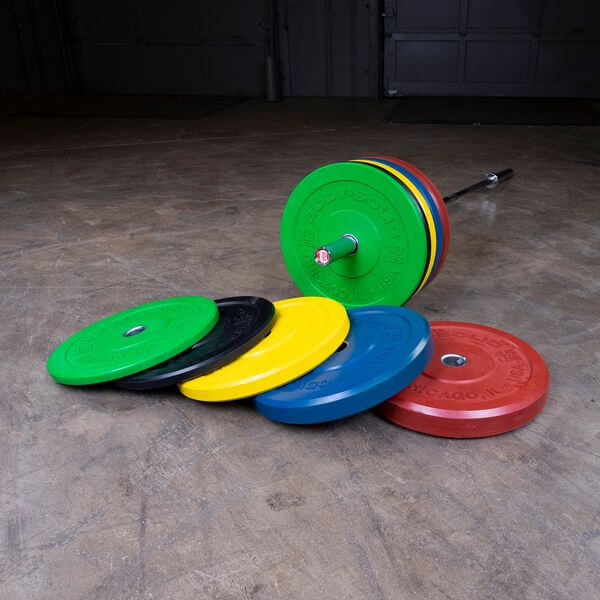 Body-Solid 45 lb Chicago Extreme Colored Bumper Plate Pair OBPXC45