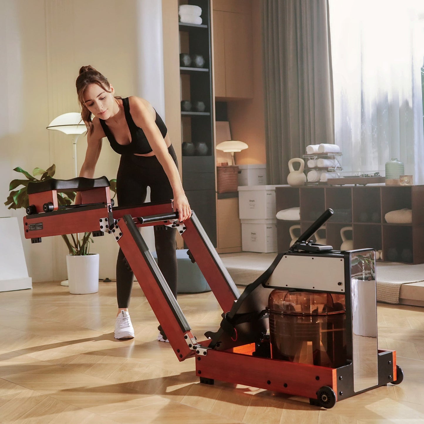 KingSmith WM10 Tri-Fold Water Rowing Machine – Dual Resistance, Foldable, Smart App Connectivity