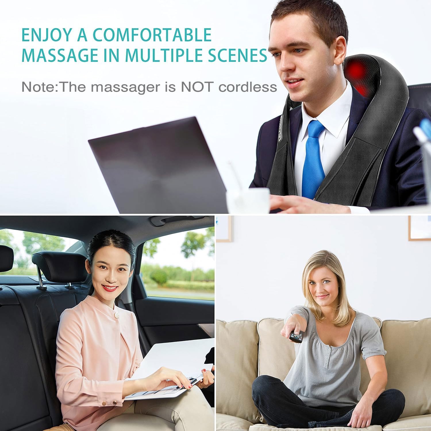 AERLANG Shiatsu Massager designed to be used anywhere including at home or on the go.