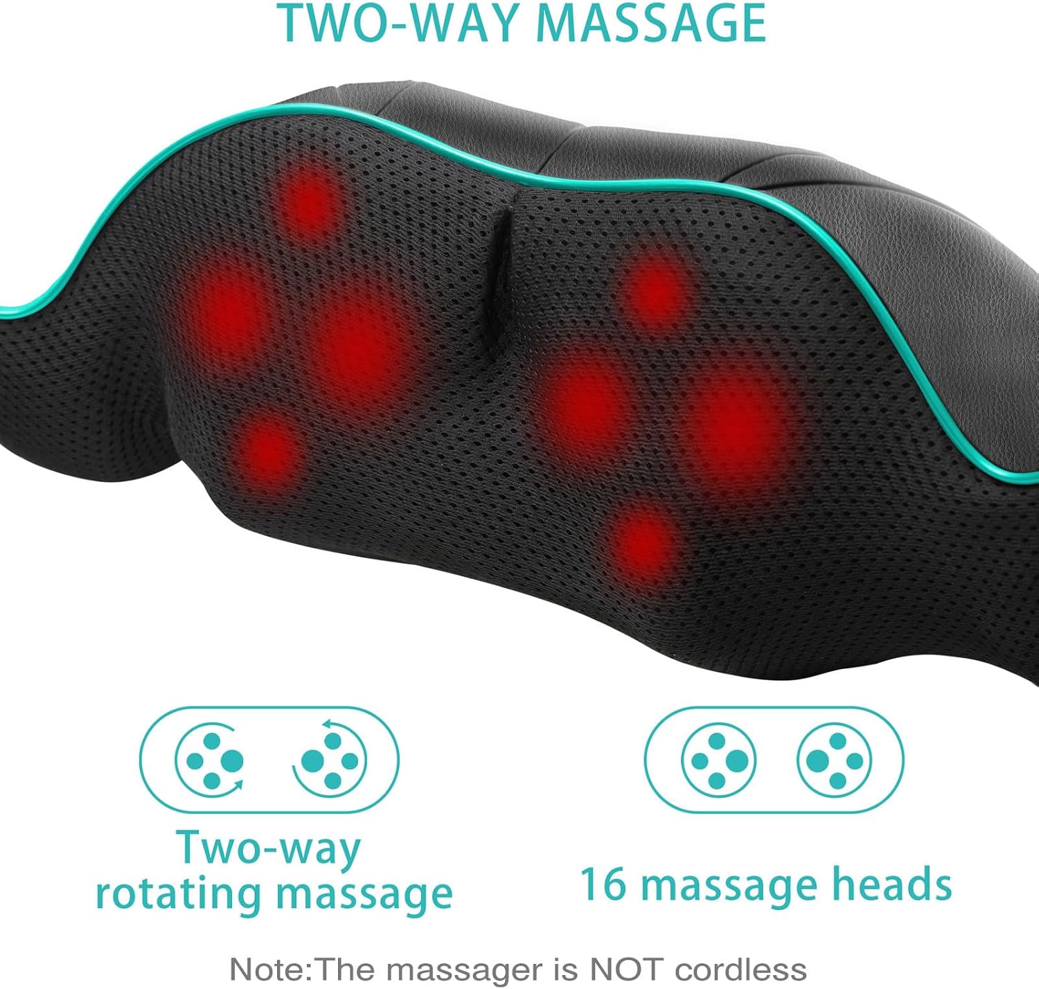 AERLANG Neck & Back Massager featues two way rotating massage