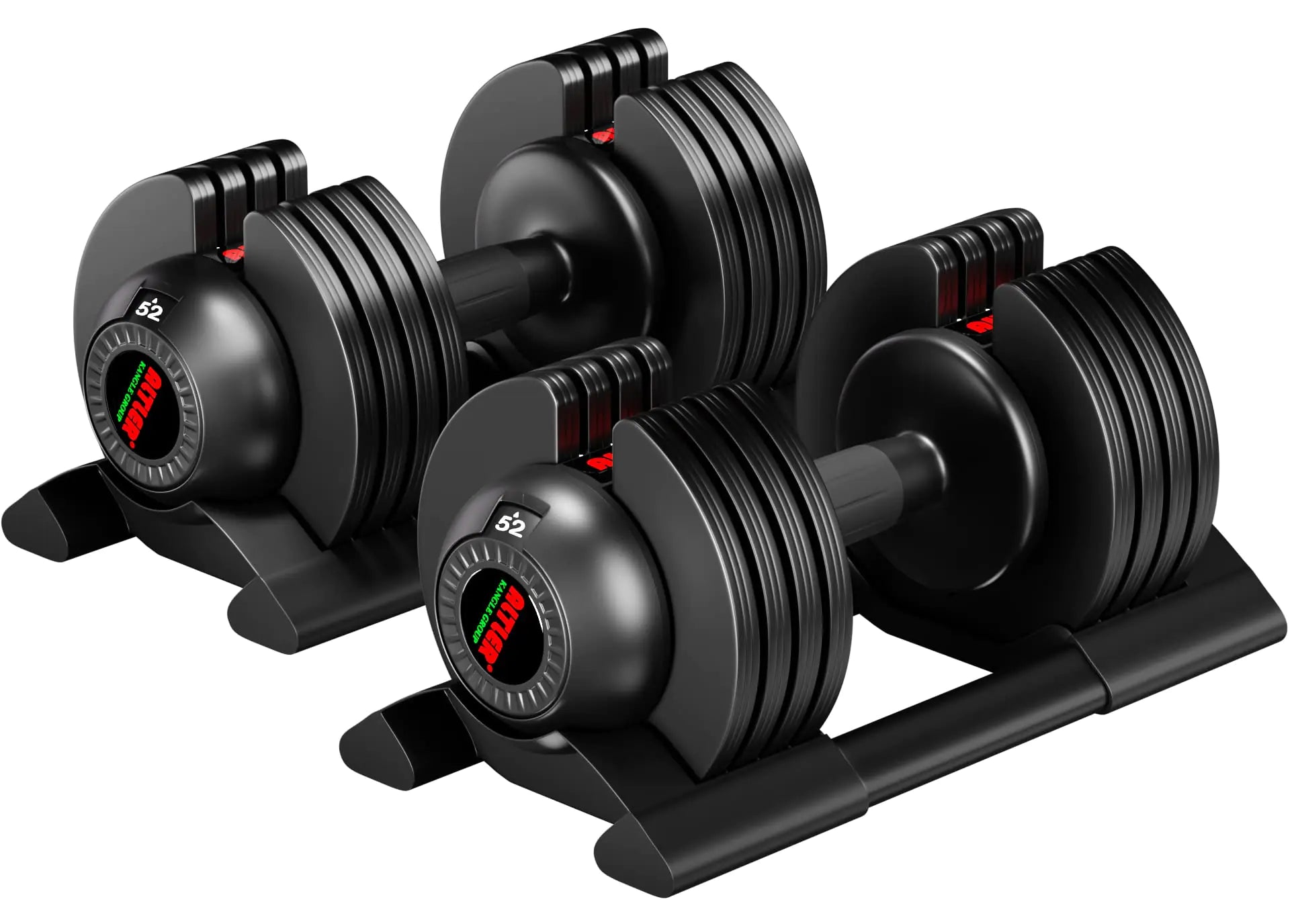 ALTLER 52lb adjustable dumbbells pair with trays for home gym use