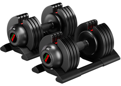 ALTLER 52lb adjustable dumbbells pair with trays for home gym use