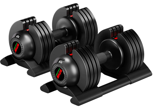 ALTLER 52lb adjustable dumbbells pair with trays for home gym use