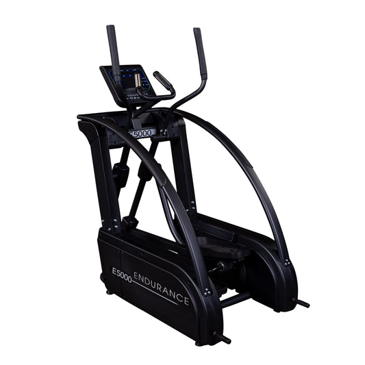 Endurance by Body-Solid E5000 elliptical trainer front view showing center drive and compact footprint