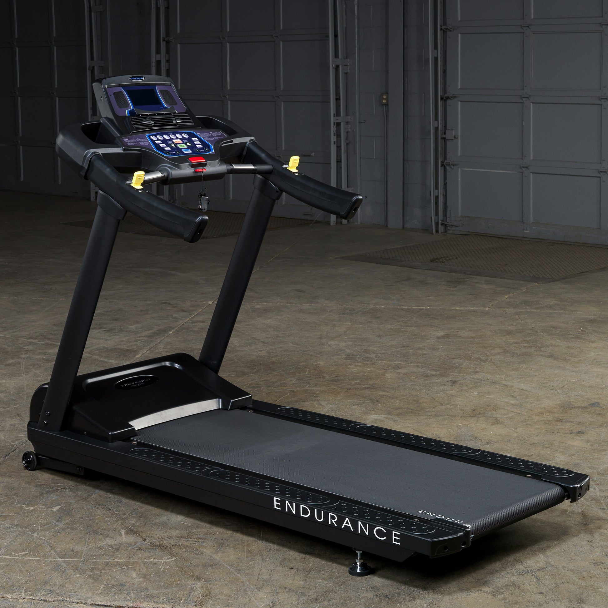 Body-Solid T150 treadmill in commercial gym setting, ideal for high-volume training environments