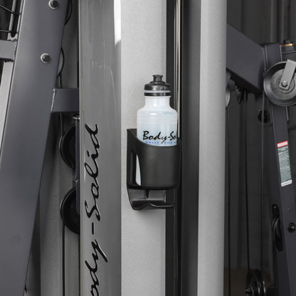 Close-up of the water bottle holder on the Body-Solid G9S Two Stack Gym