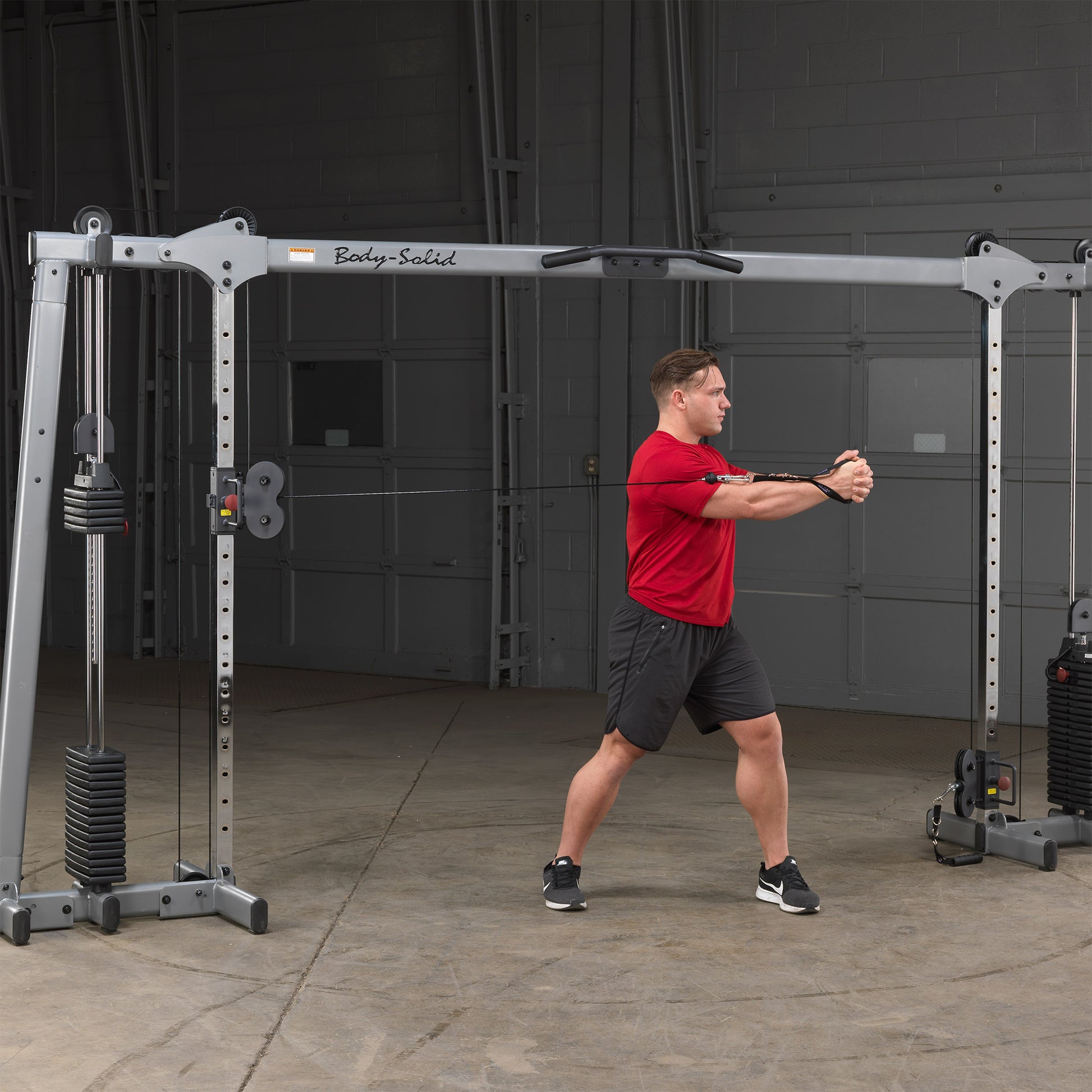 Body-Solid GDCC250 Dual Cable Machine in Action During Strength Training