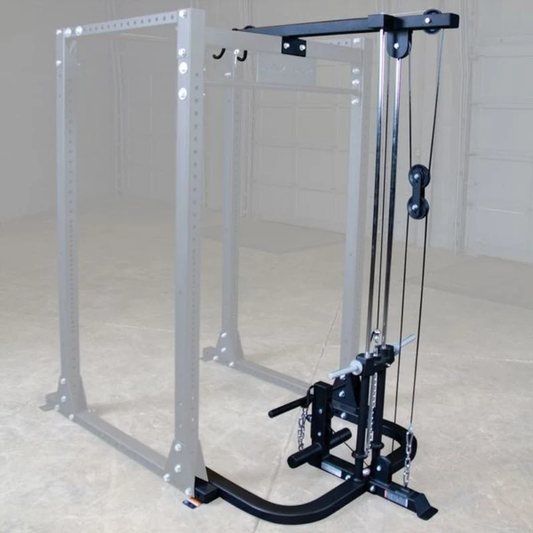 Body-Solid GLA400 Lat Pull Attachment for GPR400 Power Rack | Plate-Loaded High & Low Pulley System