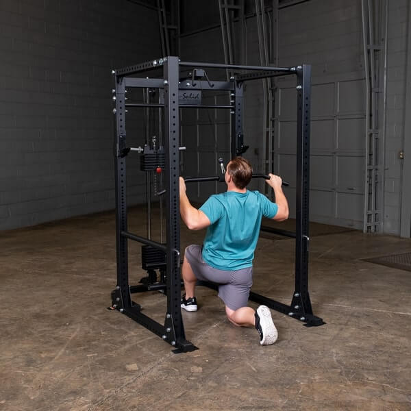 Body-Solid GLA400 Lat Pull Attachment for GPR400 Power Rack | Plate-Loaded High & Low Pulley System