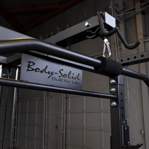 Body-Solid GLA400 Lat Pull Attachment for GPR400 Power Rack | Plate-Loaded High & Low Pulley System