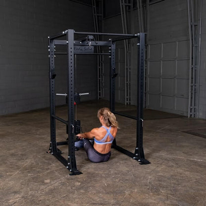 Body-Solid GLA400 Lat Pull Attachment for GPR400 Power Rack | Plate-Loaded High & Low Pulley System