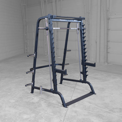 Body‑Solid GS348B Smith Machine front view in home gym
