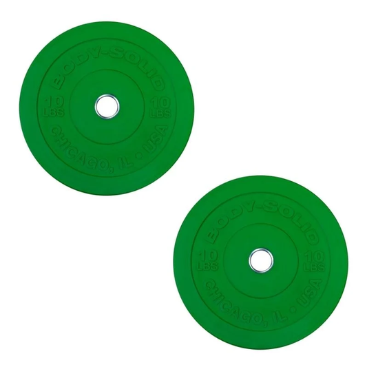 Body-Solid 10 lb Chicago Extreme Colored Bumper Plate Pair OBPXC10