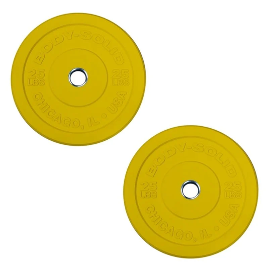 Body-Solid 25 lb Chicago Extreme Colored Bumper Plate Pair OBPXC25