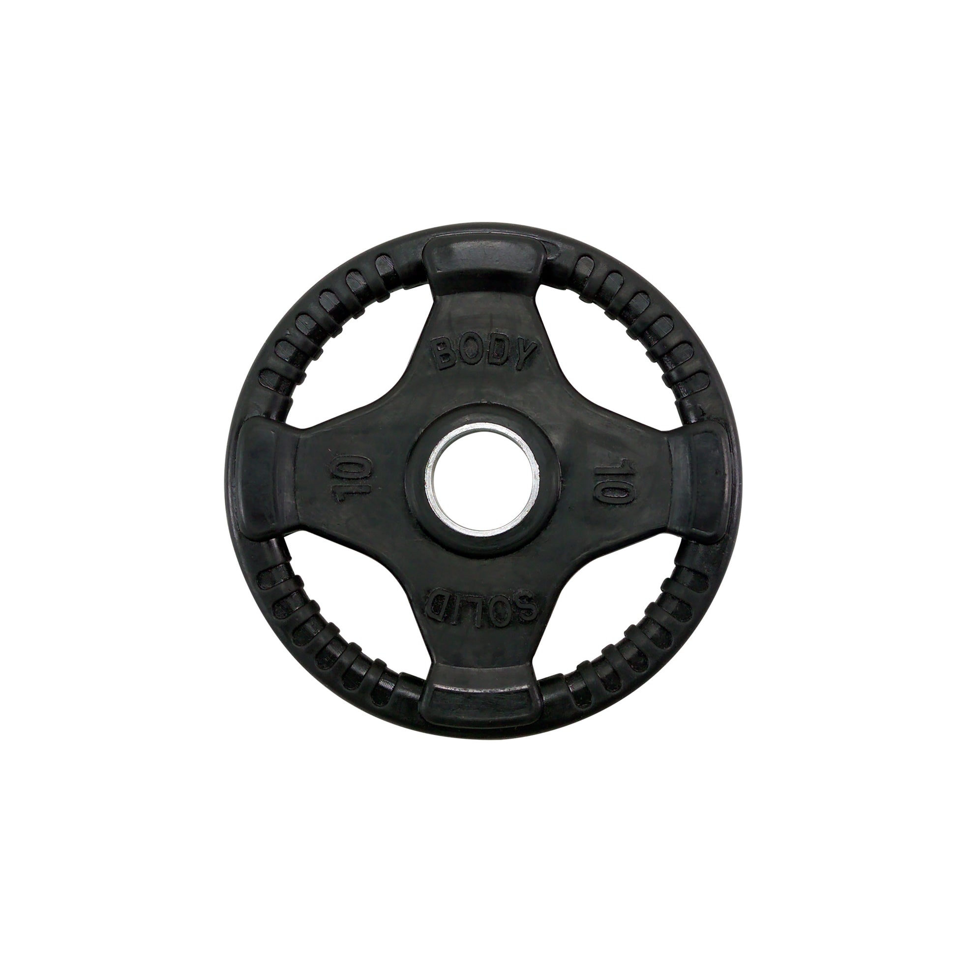 10 lb Body‑Solid ORT rubber grip Olympic plate front view