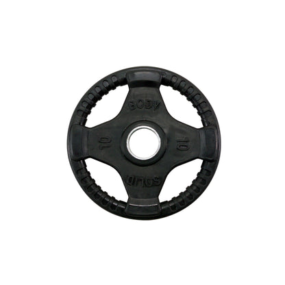 10 lb Body‑Solid ORT rubber grip Olympic plate front view