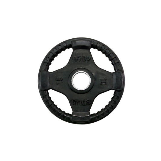 10 lb Body‑Solid ORT rubber grip Olympic plate front view