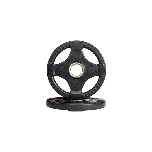 10 lb pair Body‑Solid ORT rubber grip Olympic plate front view