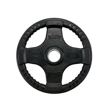 25 lb Body‑Solid ORT rubber grip Olympic plate front view