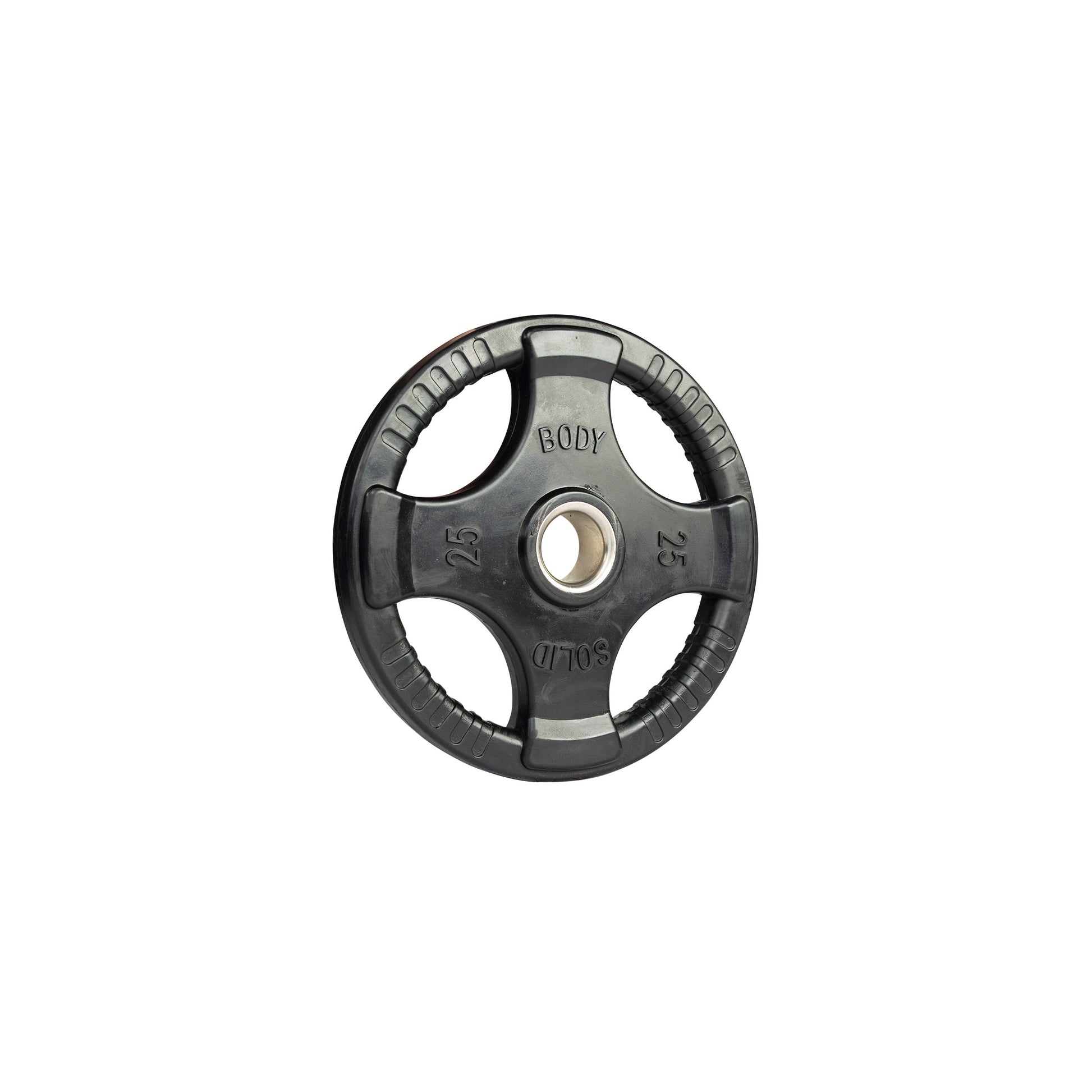25 lb Body‑Solid ORT rubber grip Olympic plate side view