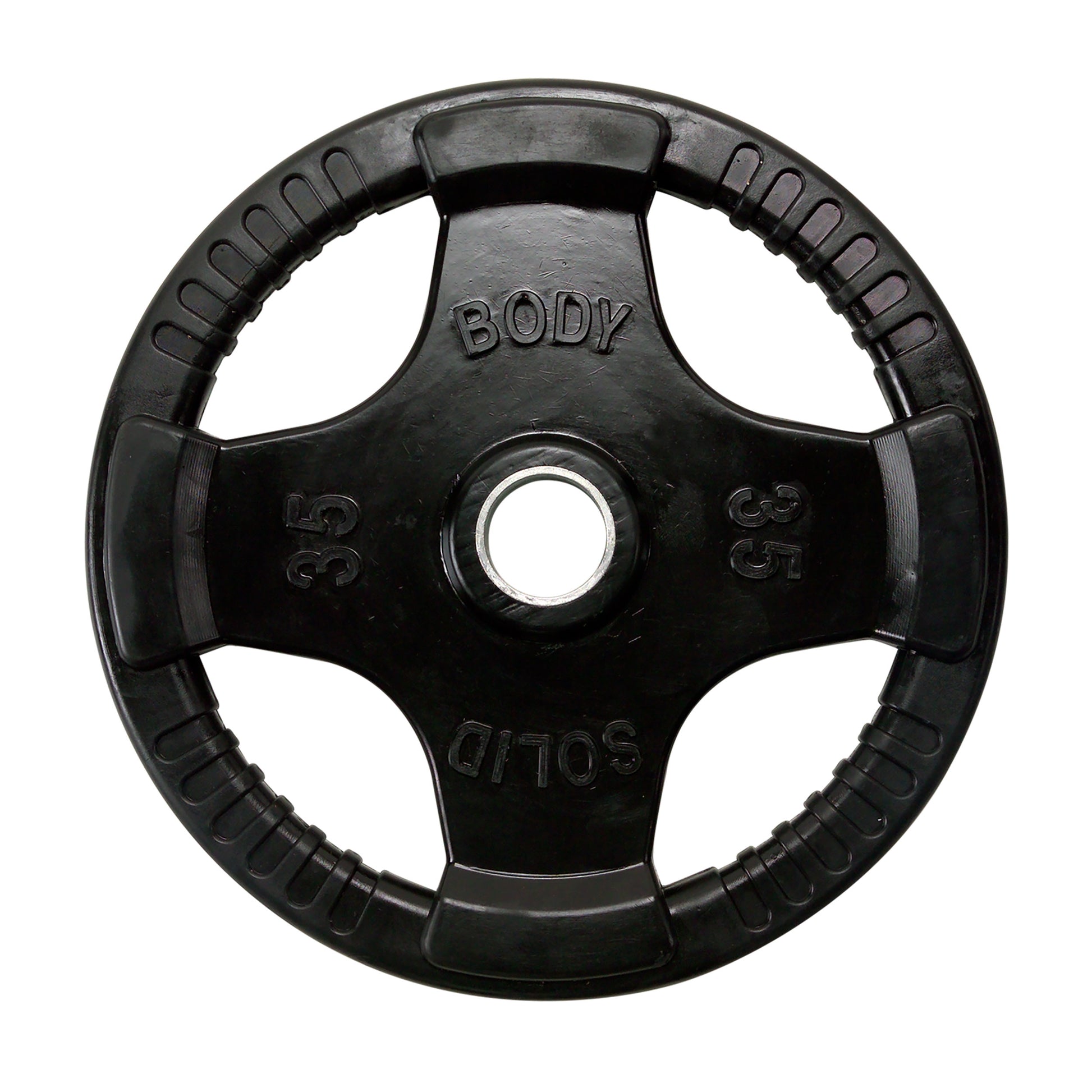 35 lb Body‑Solid ORT rubber grip Olympic plate front view