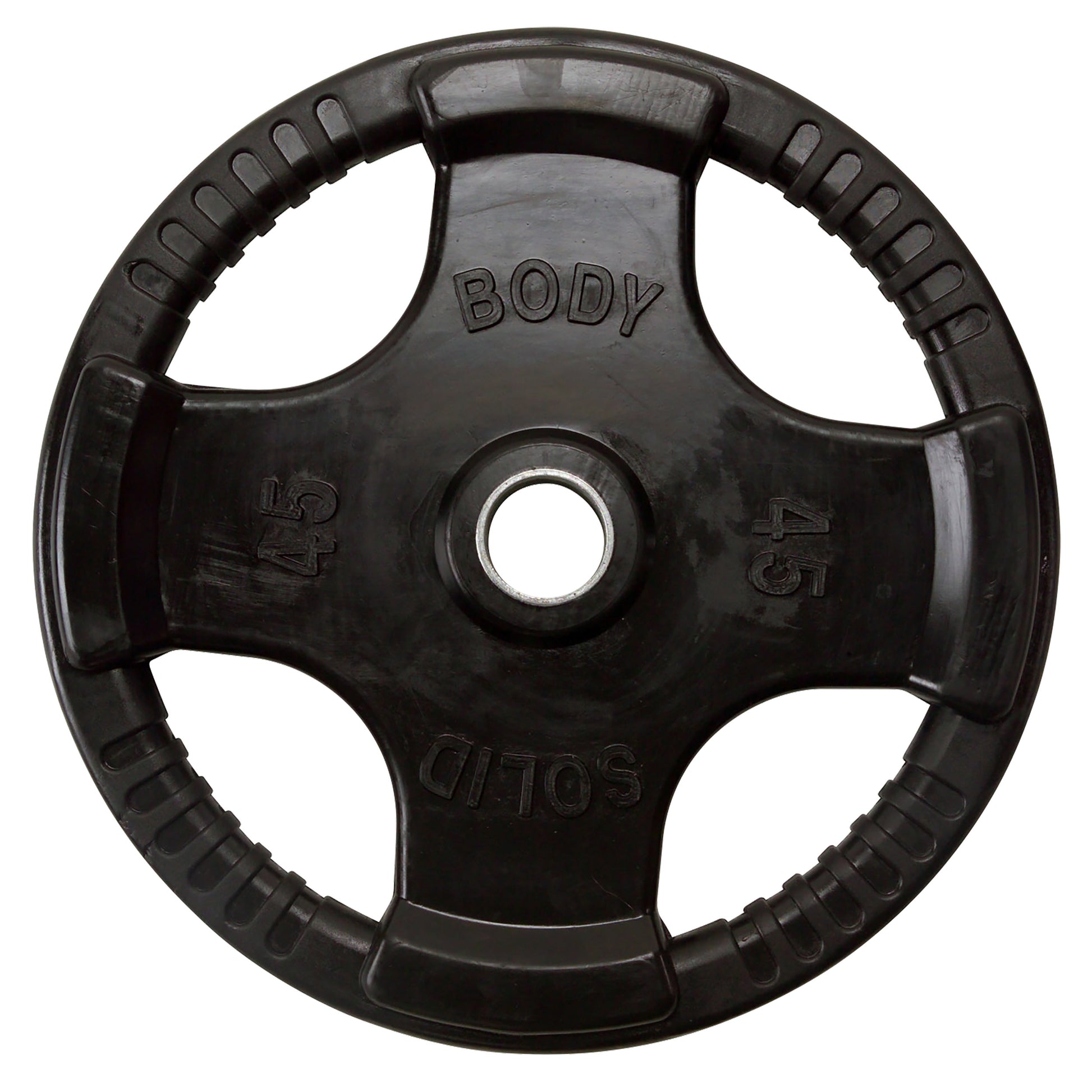 45 lb Body‑Solid ORT rubber grip Olympic plate front view