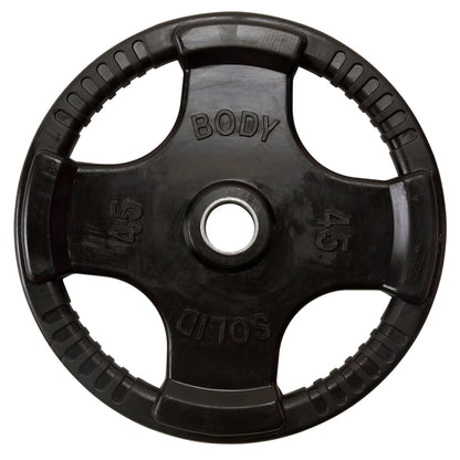 45 lb Body‑Solid ORT rubber grip Olympic plate front view