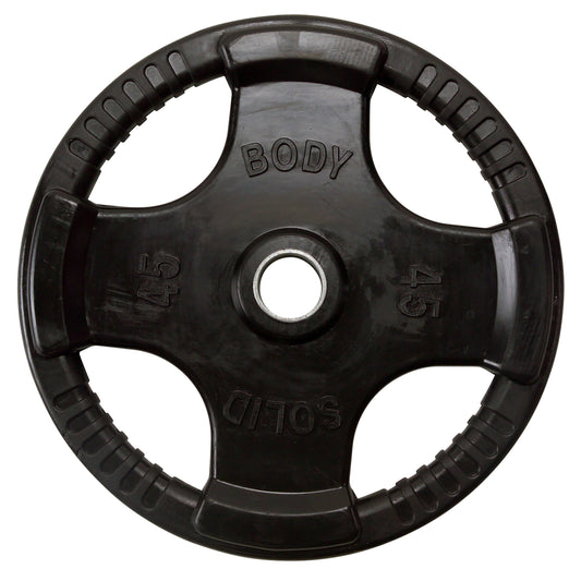 45 lb Body‑Solid ORT rubber grip Olympic plate front view