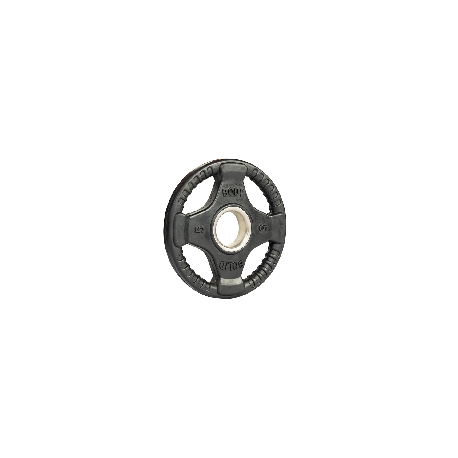 5 lb Body‑Solid ORT rubber grip Olympic plate side view
