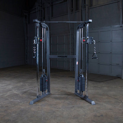 Body-Solid Powerline PFT100 Functional Trainer front view – full gym station with dual adjustable pulleys.