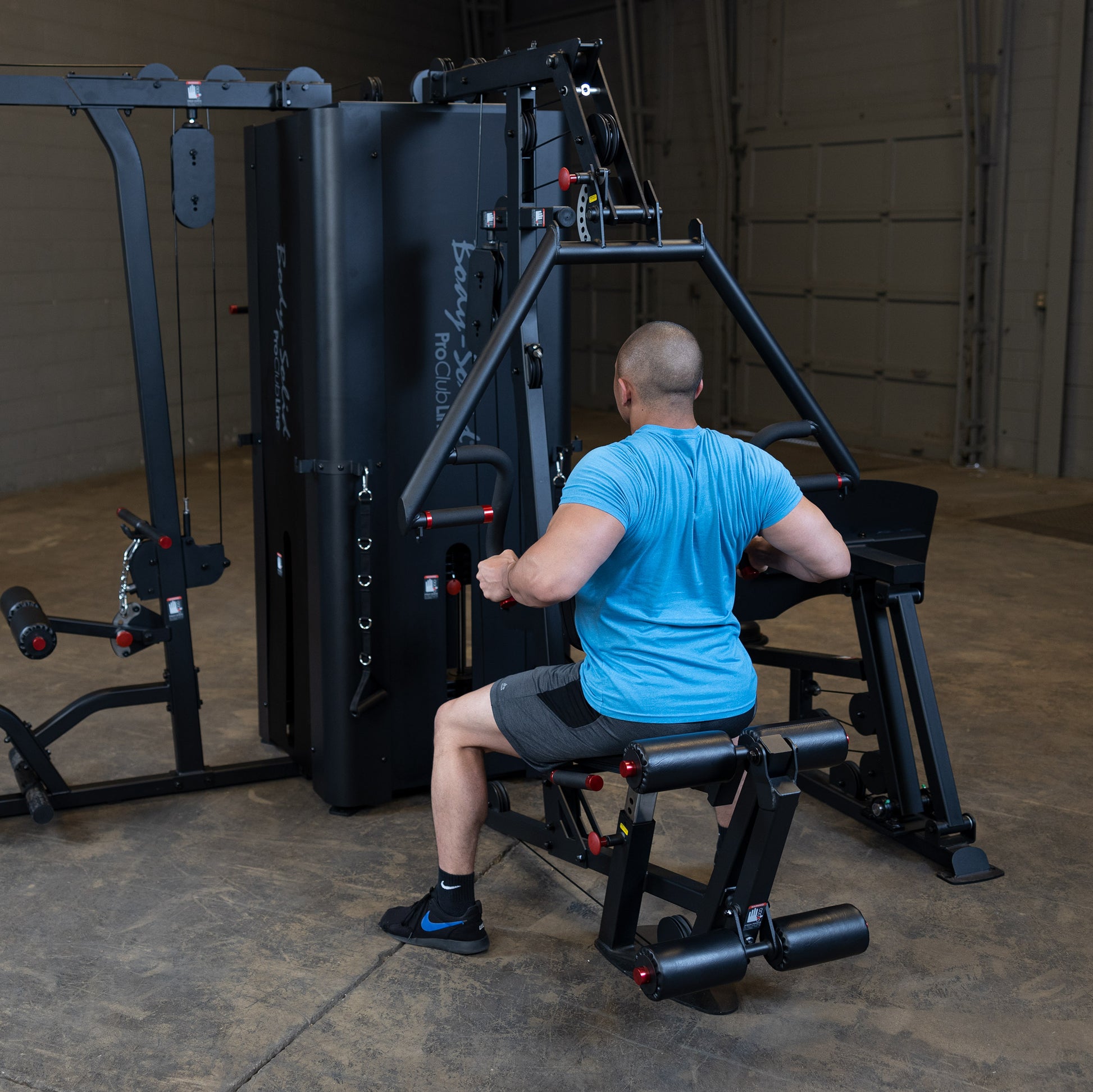 Multi-Press Station with Selectorized Weight Stack on S1000 4-Stack Gym