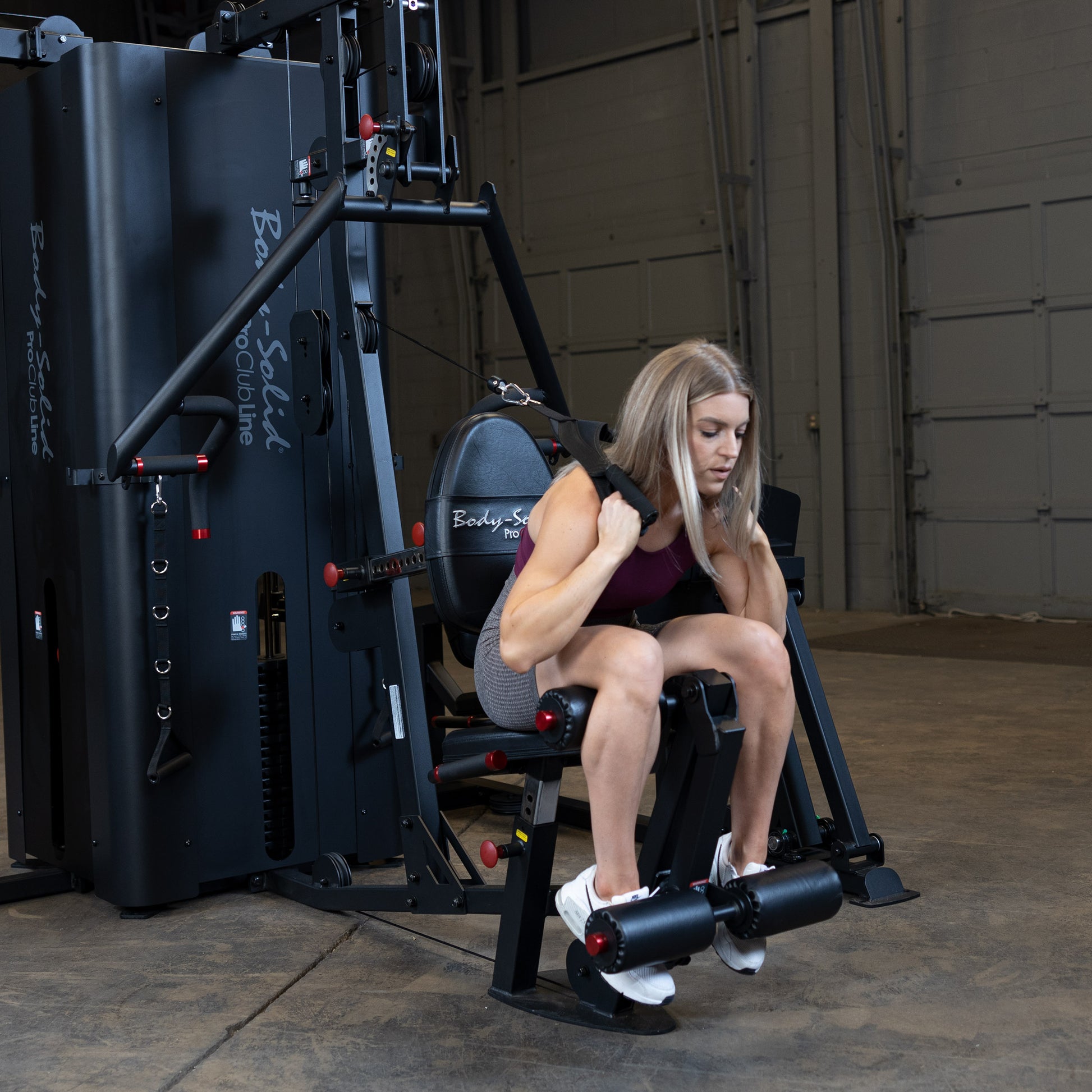 Multi-Press Station with Selectorized Weight Stack on S1000 4-Stack Gym